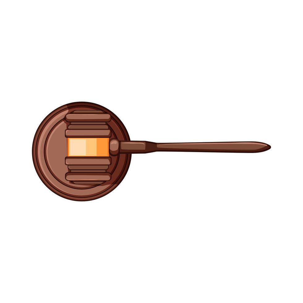 legal judge hammer cartoon illustration vector