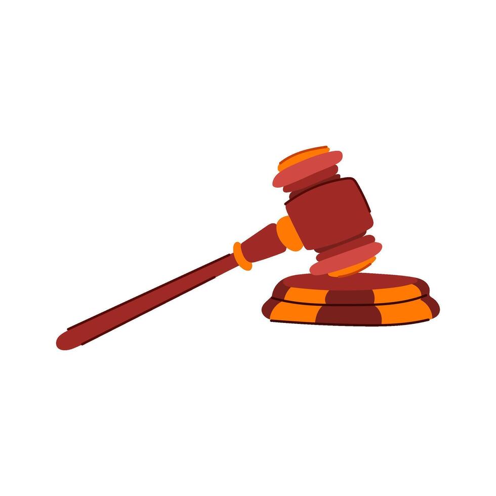 court judge hammer cartoon illustration vector