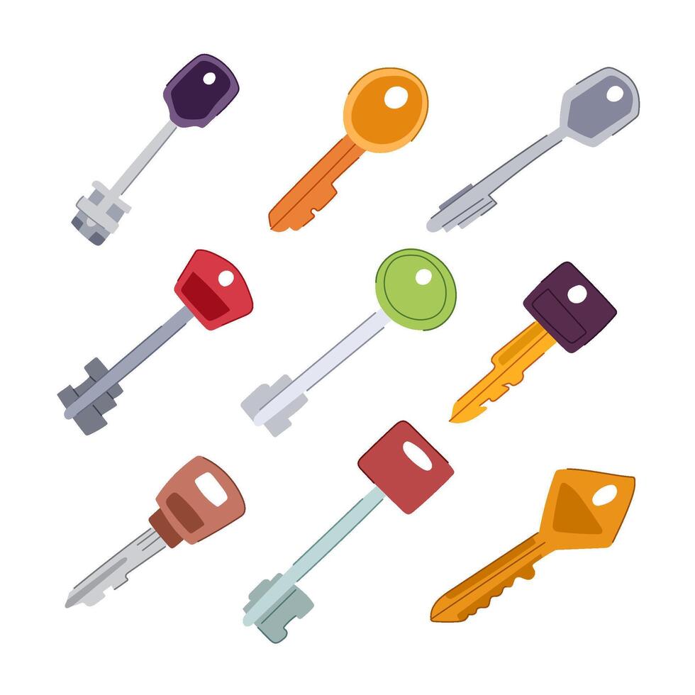 key set cartoon illustration vector