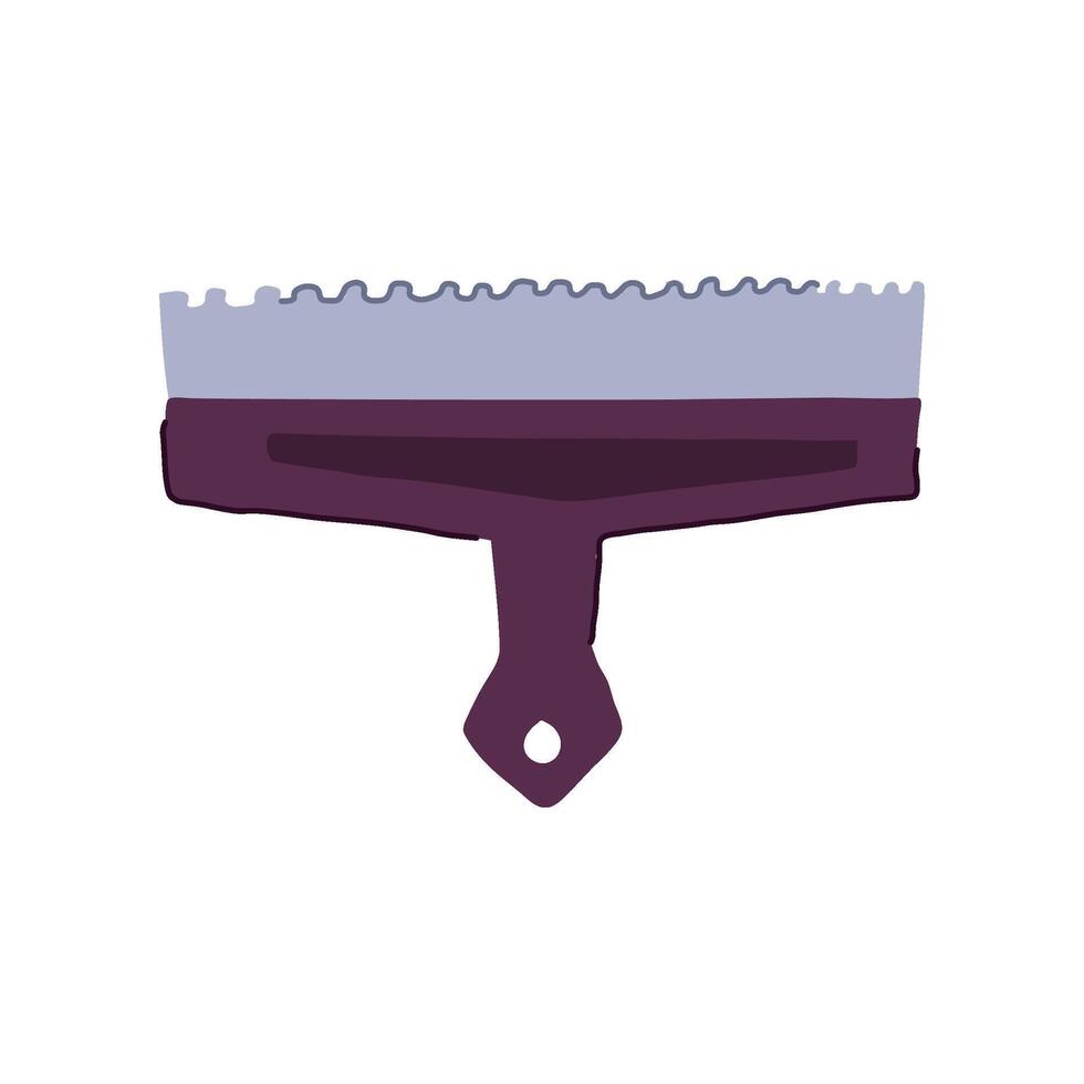 tile notched trowel cartoon illustration vector