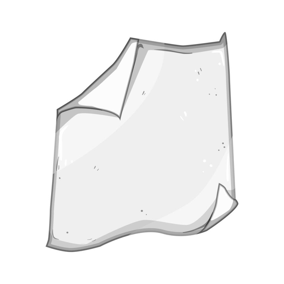blank paper curl cartoon illustration vector