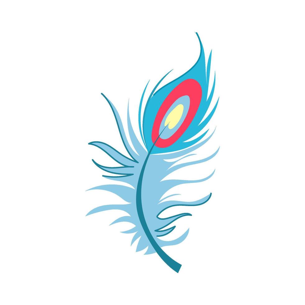 goose peacock feather cartoon illustration vector