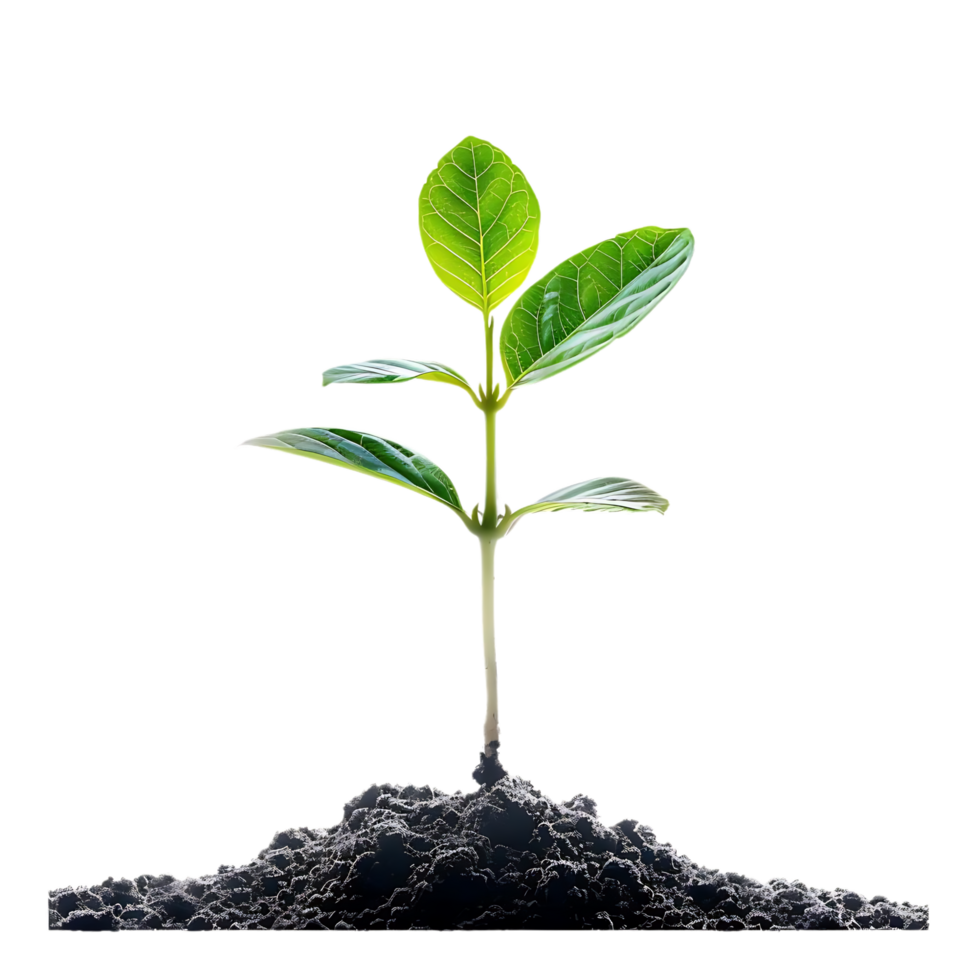 Green Plant Sprout Emerging From Soil - Realistic Image png