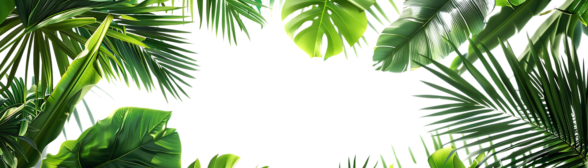 Tropical Palm Leaves Frame Background Illustration png