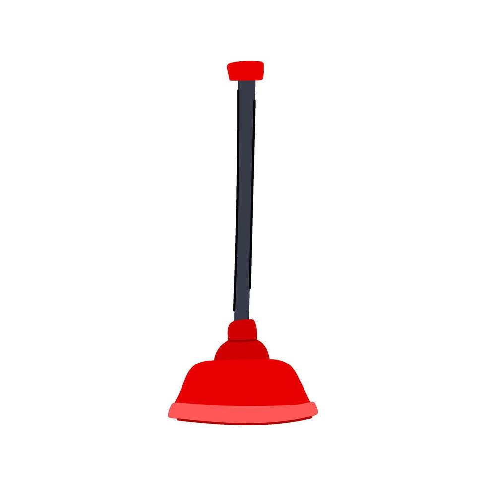 drain plunger cartoon illustration vector