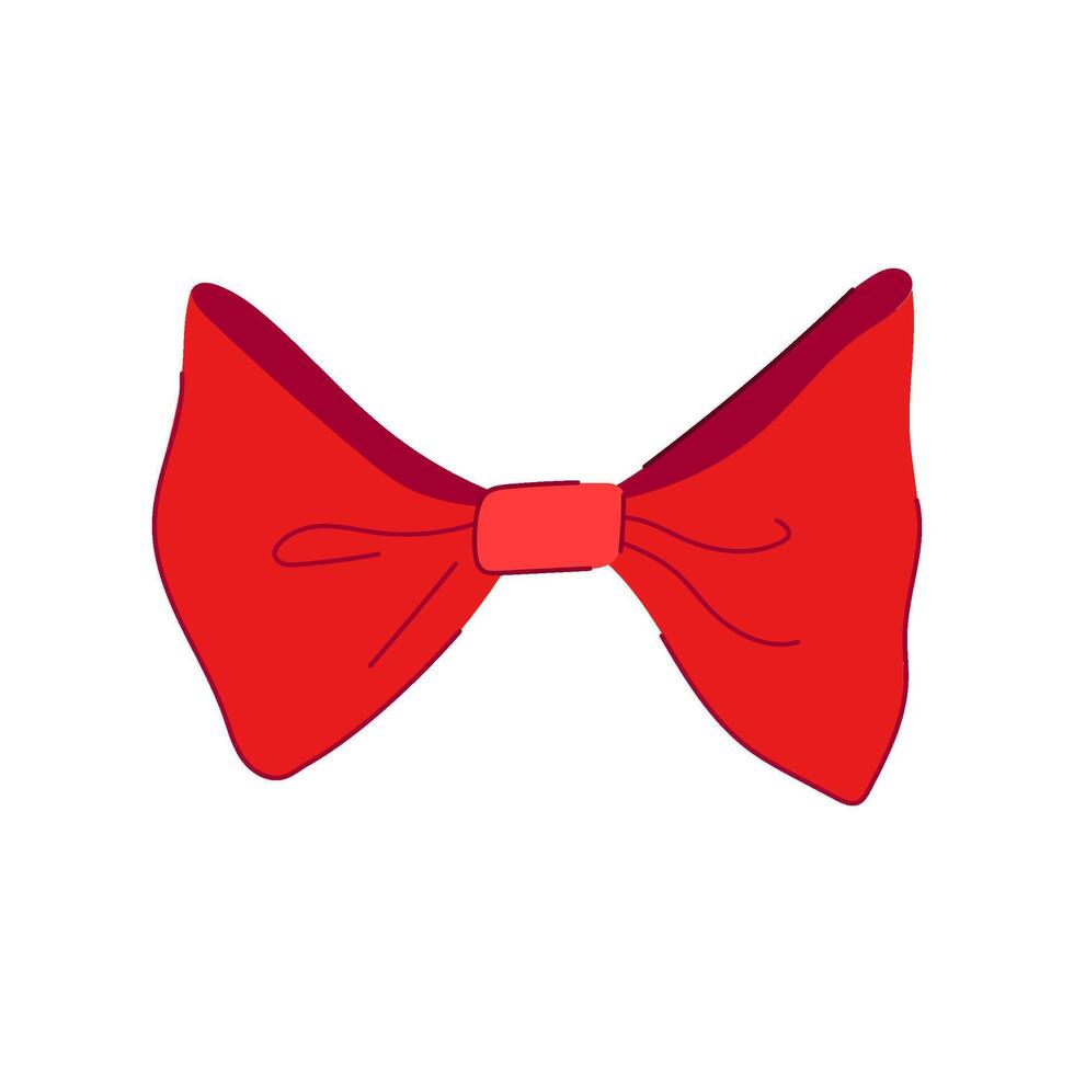 present red bow cartoon illustration vector