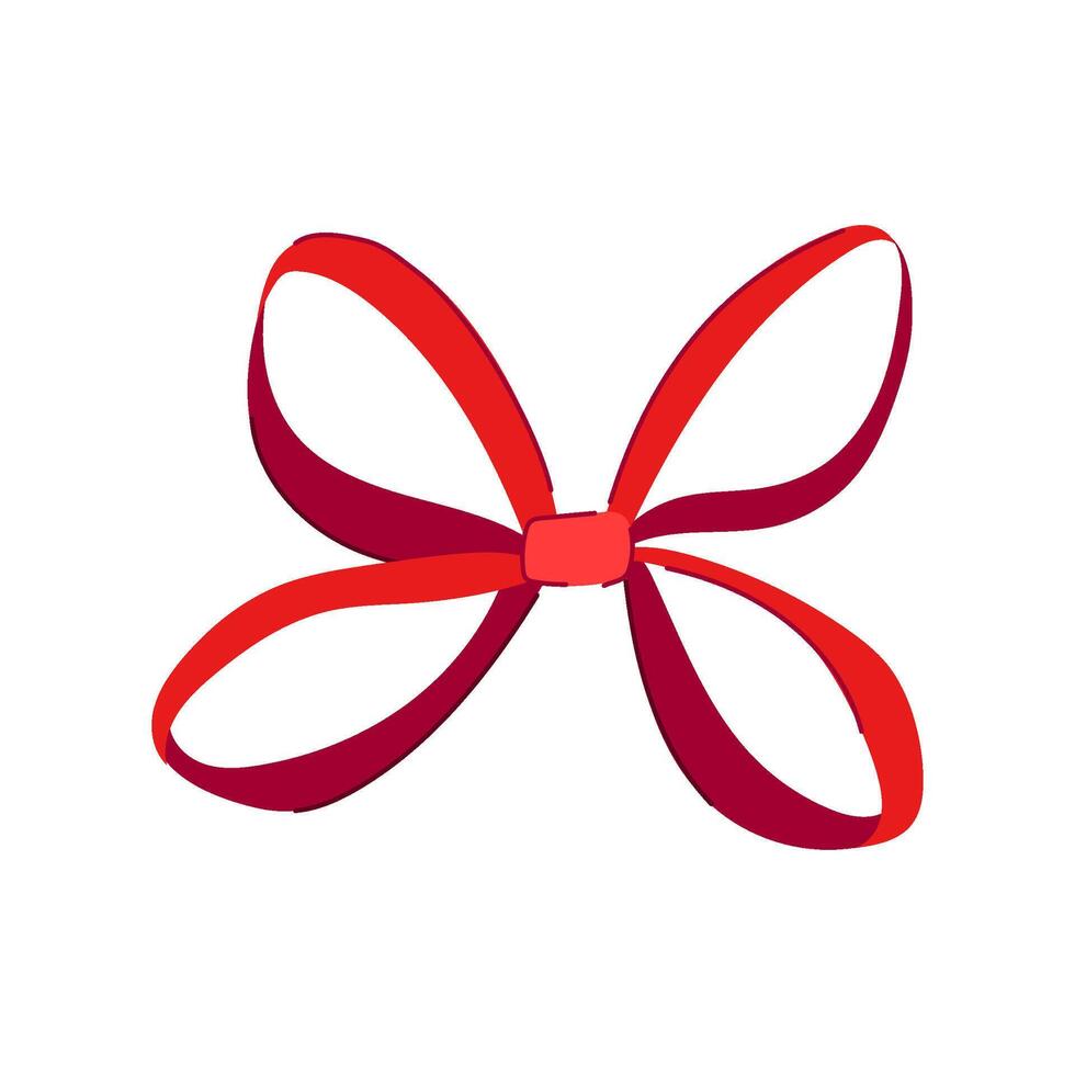 box red bow cartoon illustration vector