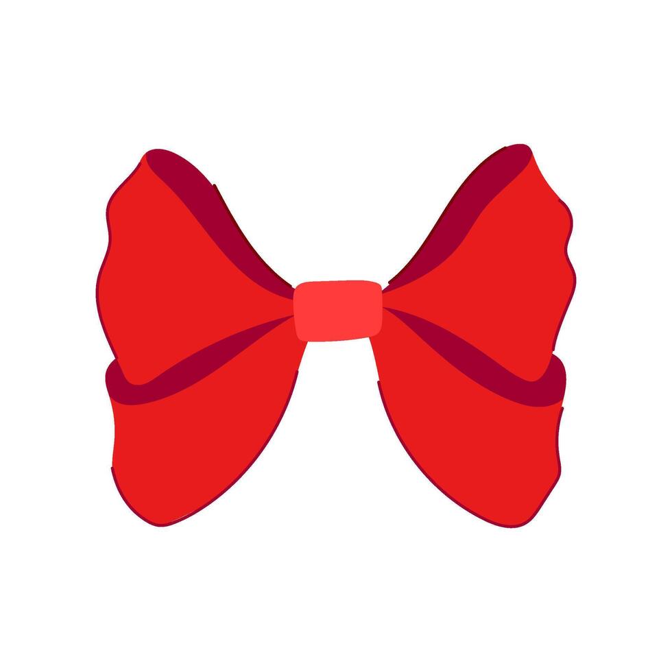 satin red bow cartoon illustration vector