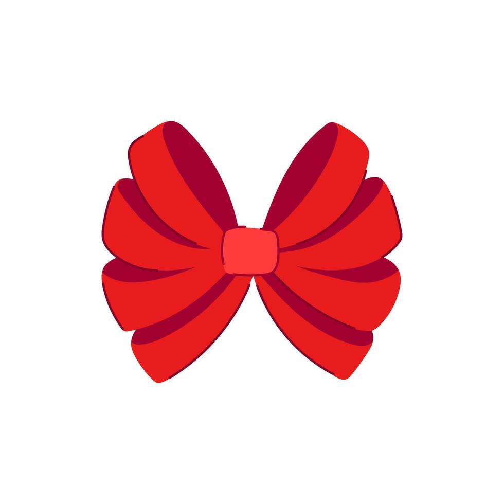 silk red bow cartoon illustration vector