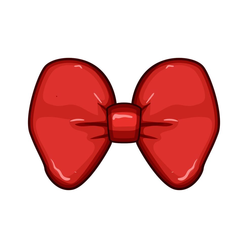 silk red bow cartoon illustration vector