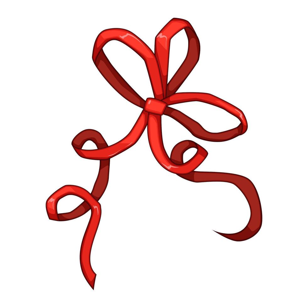 gift red bow ribbon cartoon illustration vector