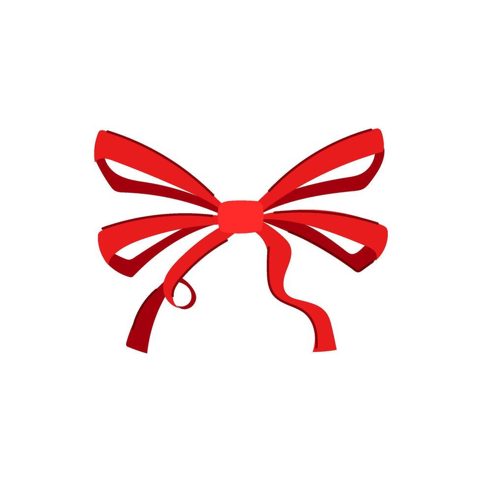 wrap red bow ribbon cartoon illustration vector