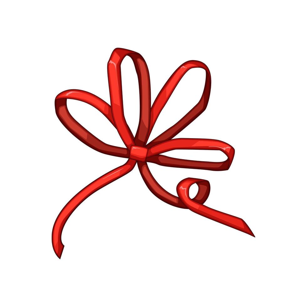holiday red bow ribbon cartoon illustration vector