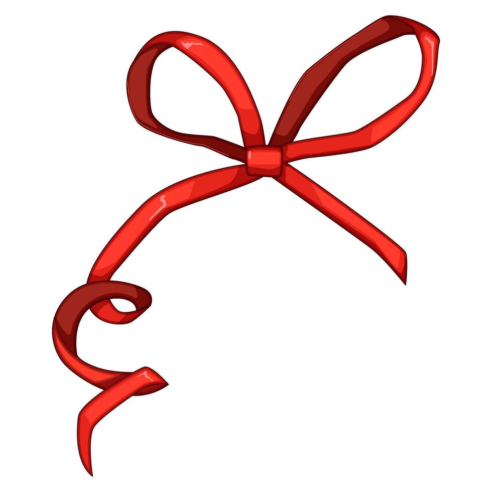 wrap red bow ribbon cartoon illustration vector