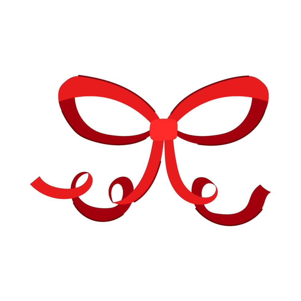 package red bow ribbon cartoon illustration vector