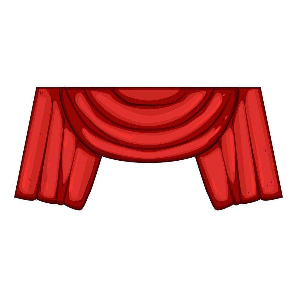 spotlight red curtain cartoon illustration vector