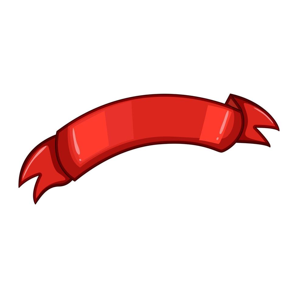 sticker red ribbon cartoon illustration vector