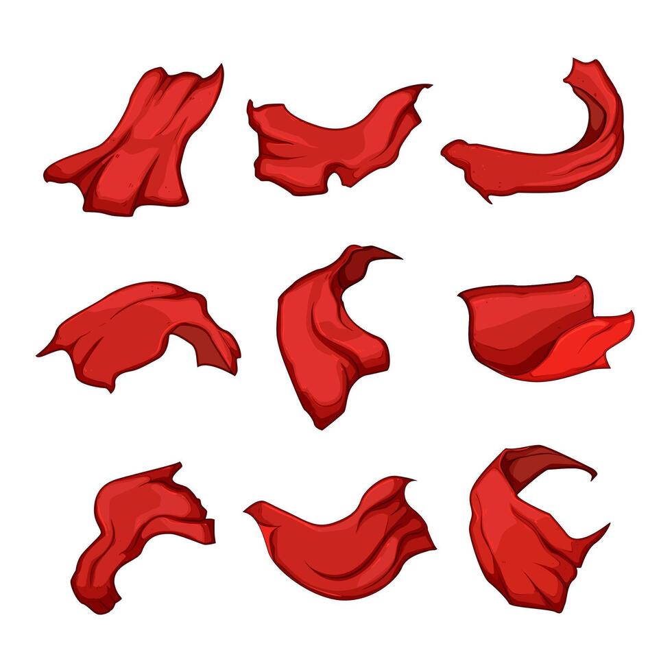 red dreapery set cartoon illustration vector