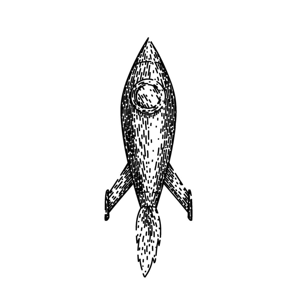 space rocket sketch hand drawn vector
