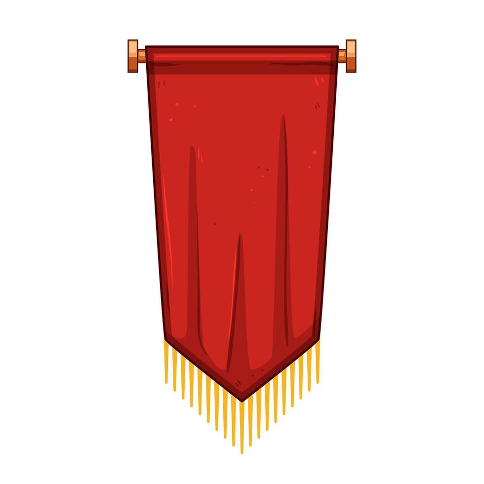 scroll royal flag cartoon illustration vector
