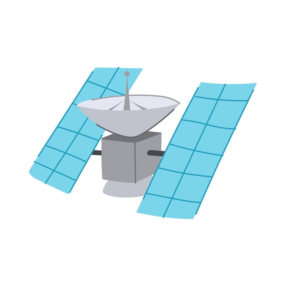 worldwide satellite cartoon illustration vector