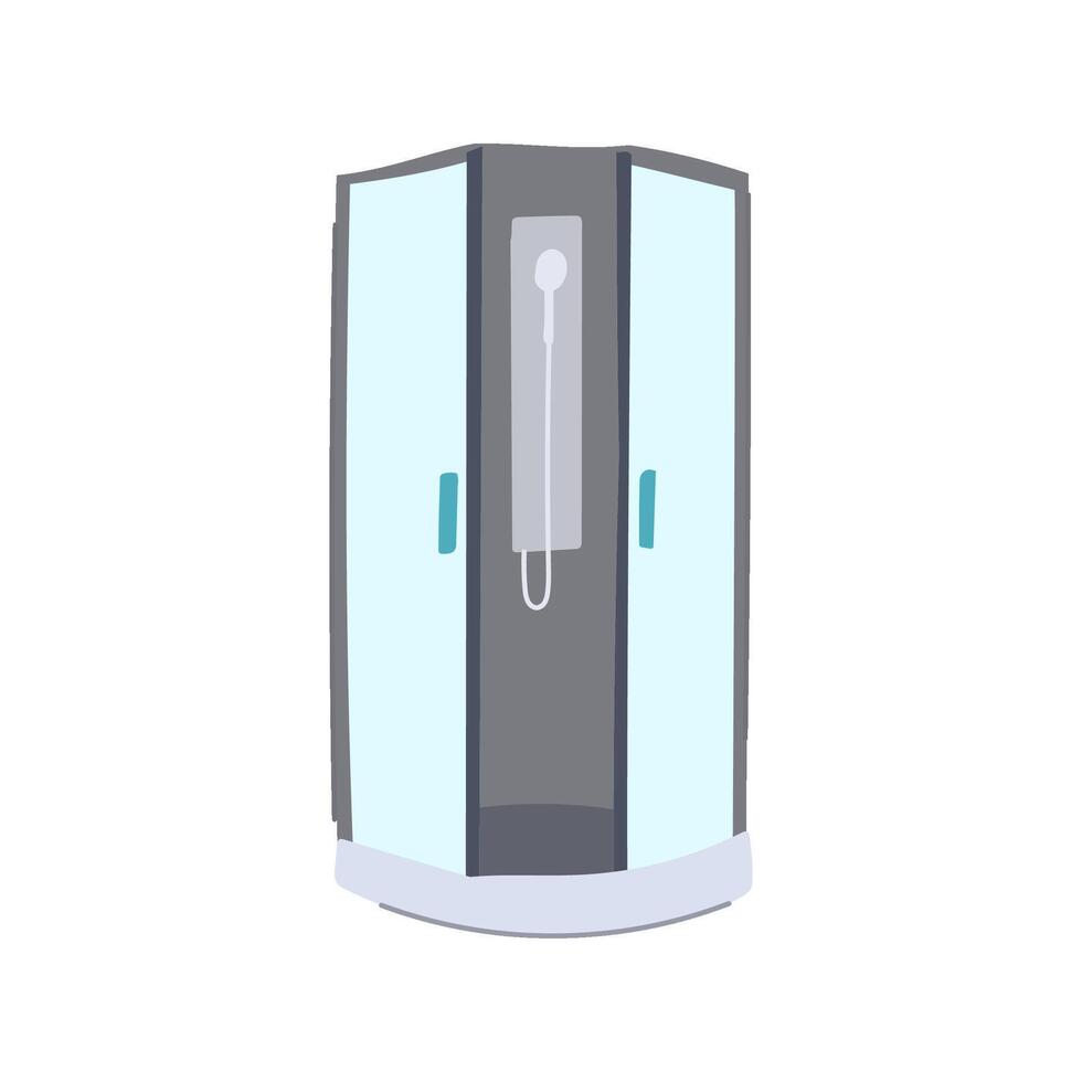 bath shower cabin cartoon illustration vector