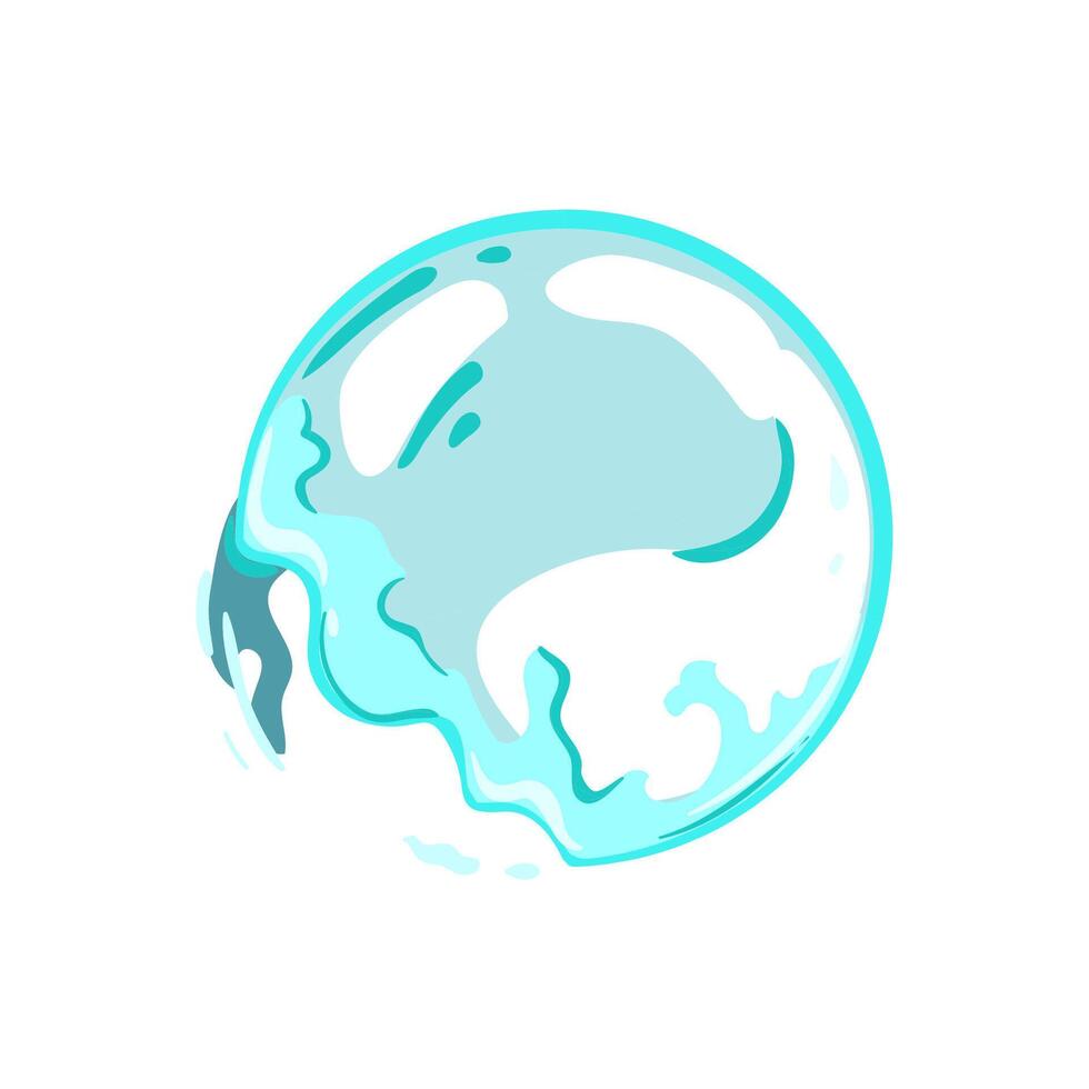 water soap bubble explosion cartoon illustration vector