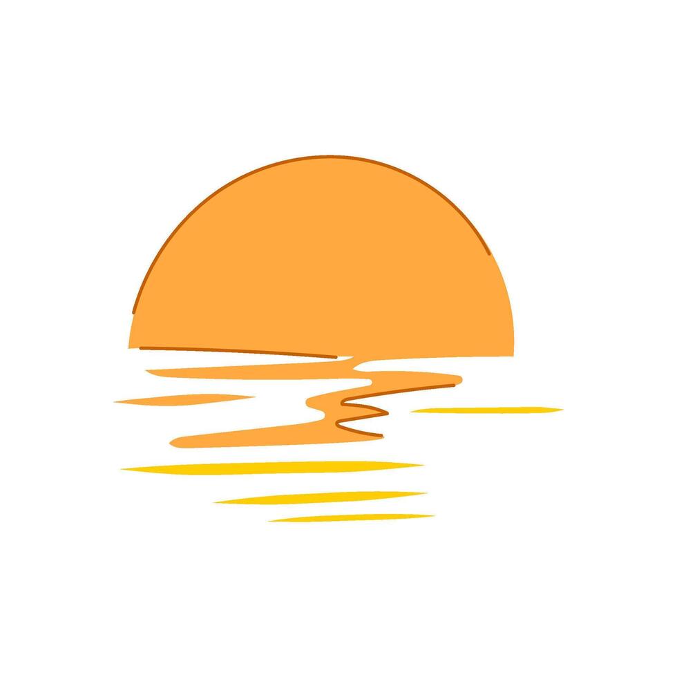 blue sunset cartoon illustration vector