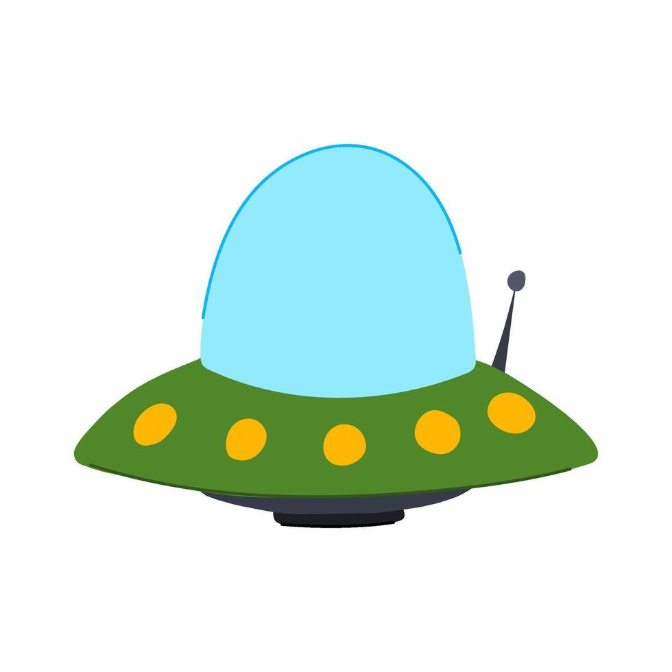 space ufo ship cartoon illustration vector