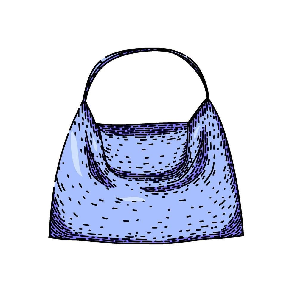 purse trendy handbag sketch hand drawn vector