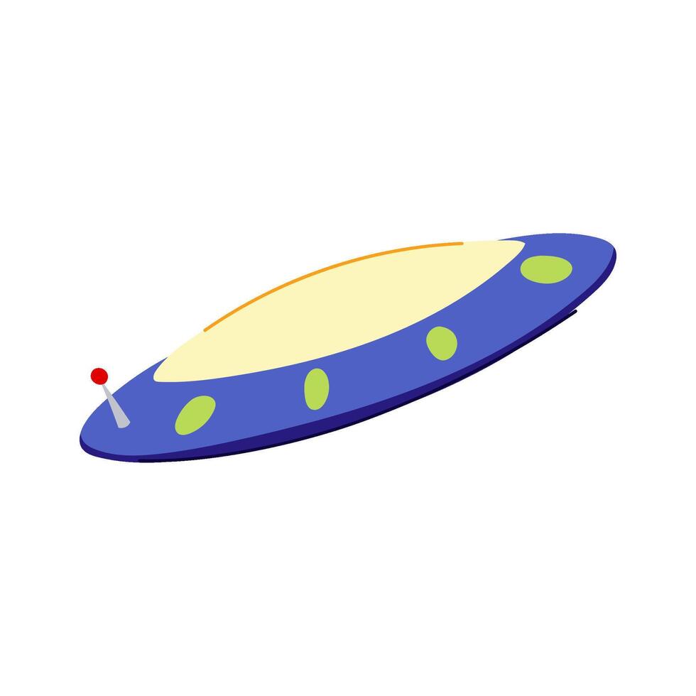 space ufo ship cartoon illustration vector