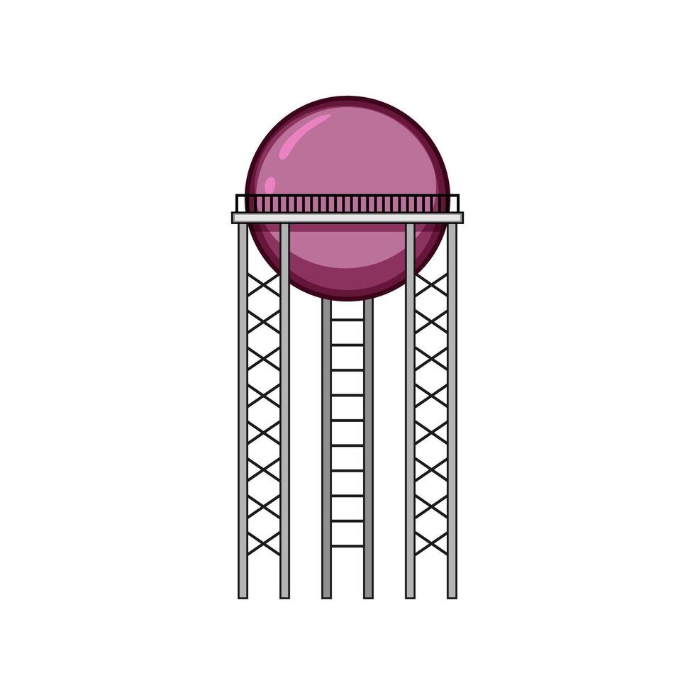 building water tower cartoon illustration vector