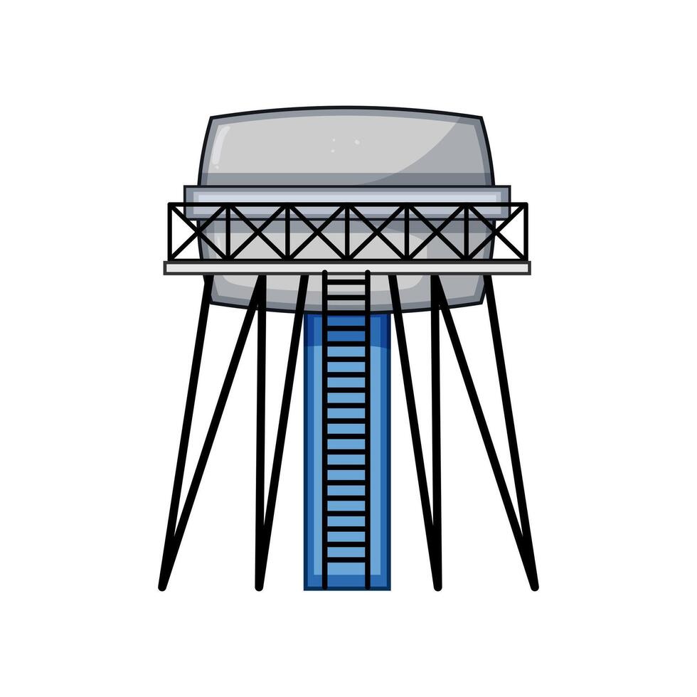 city water tower cartoon illustration vector