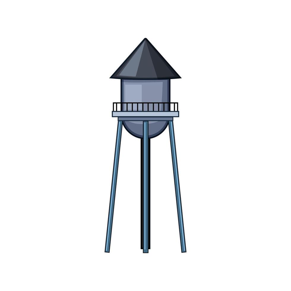 tank water tower cartoon illustration vector