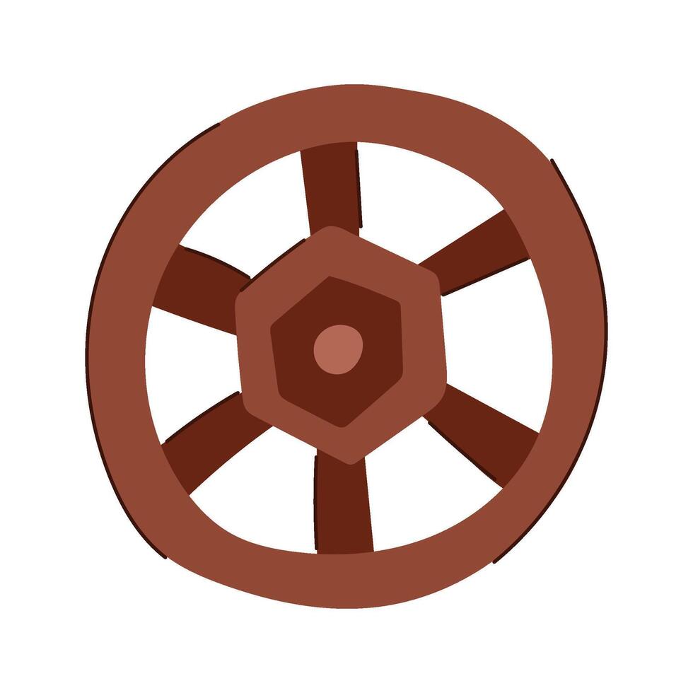 first wheel ancient cartoon illustration vector