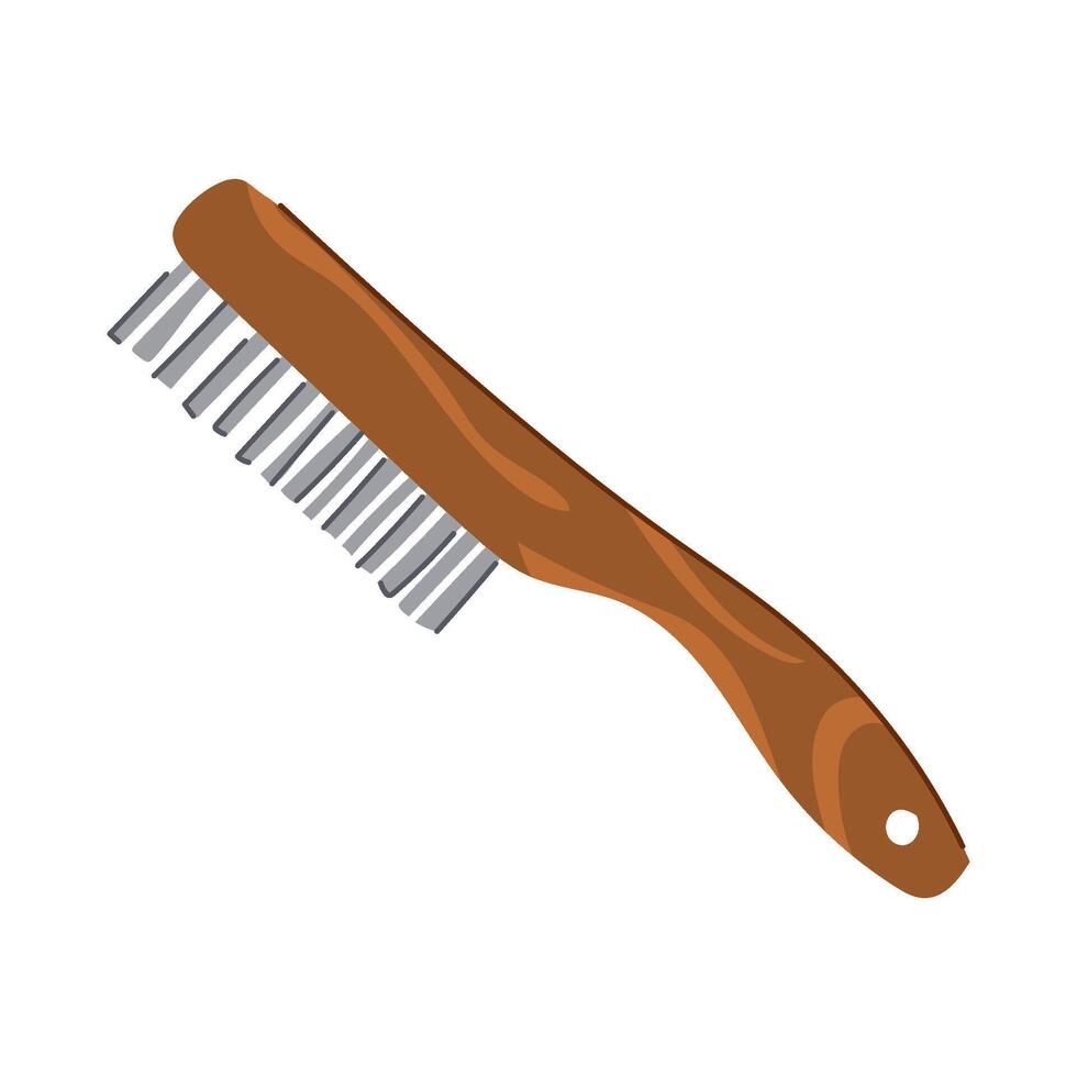 steel wire brush cartoon illustration vector