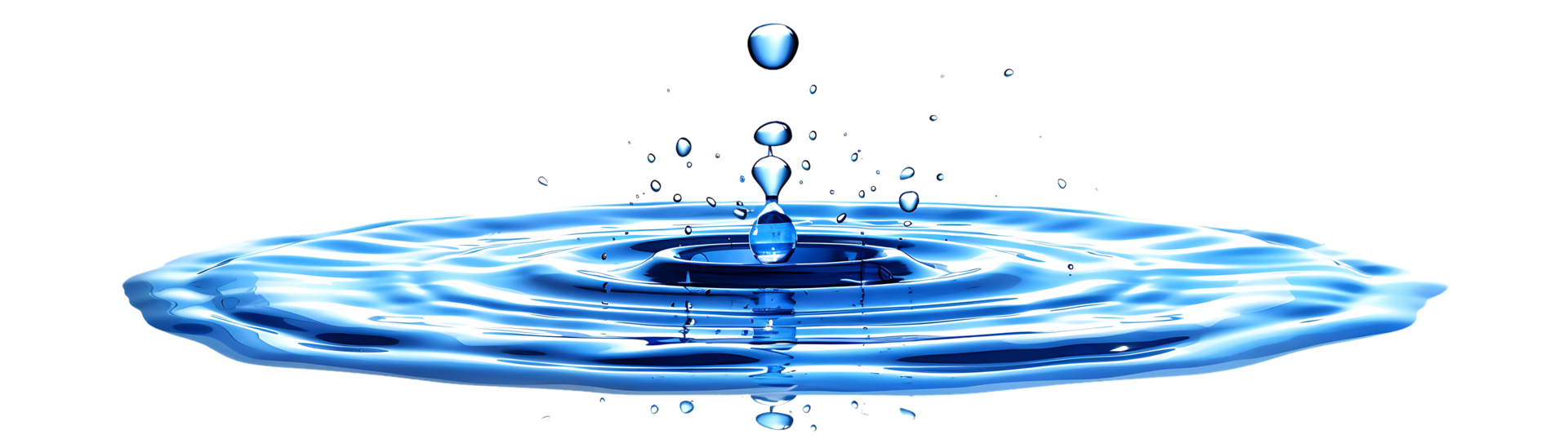 3D Water Drop Ripples Splash Illustration png