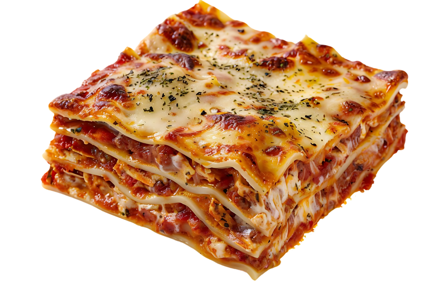 Lasagna with Melted Cheese and Parsley - A Delicious Food Photograph png