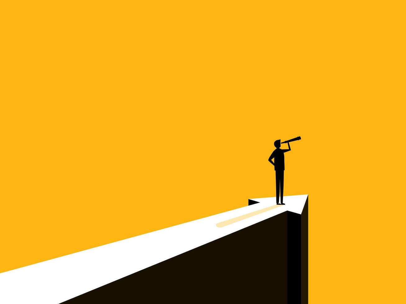 Business vision. Businessman and binoculars vector