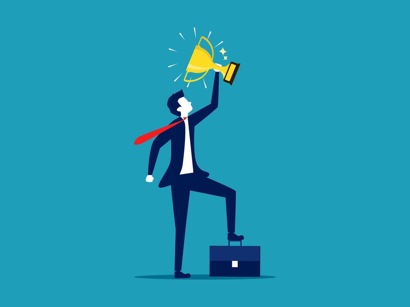 businessman with a megaphone on top of a box vector