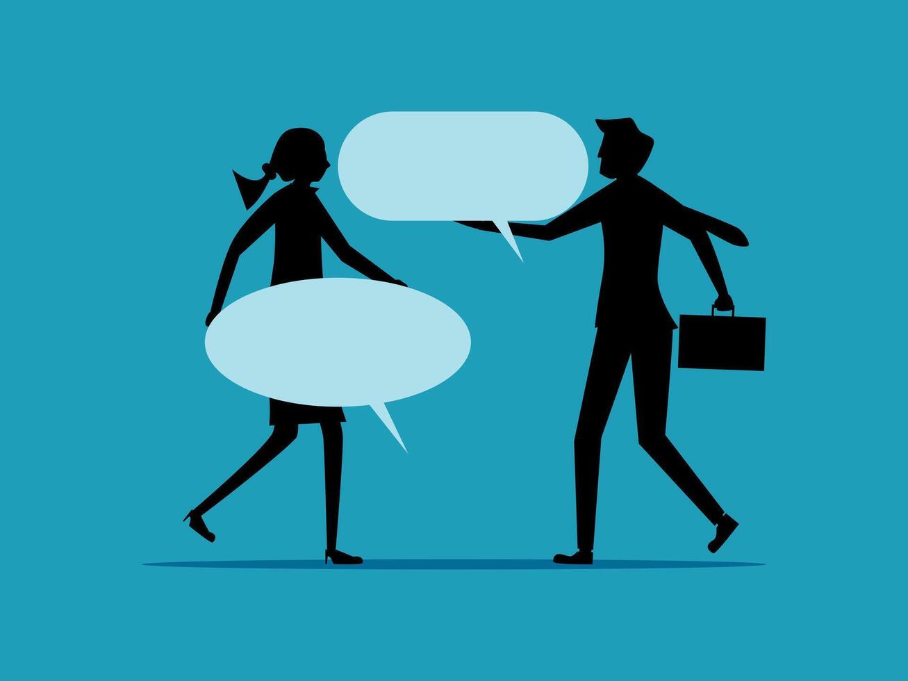 businessman and woman talking with speech bubbles vector