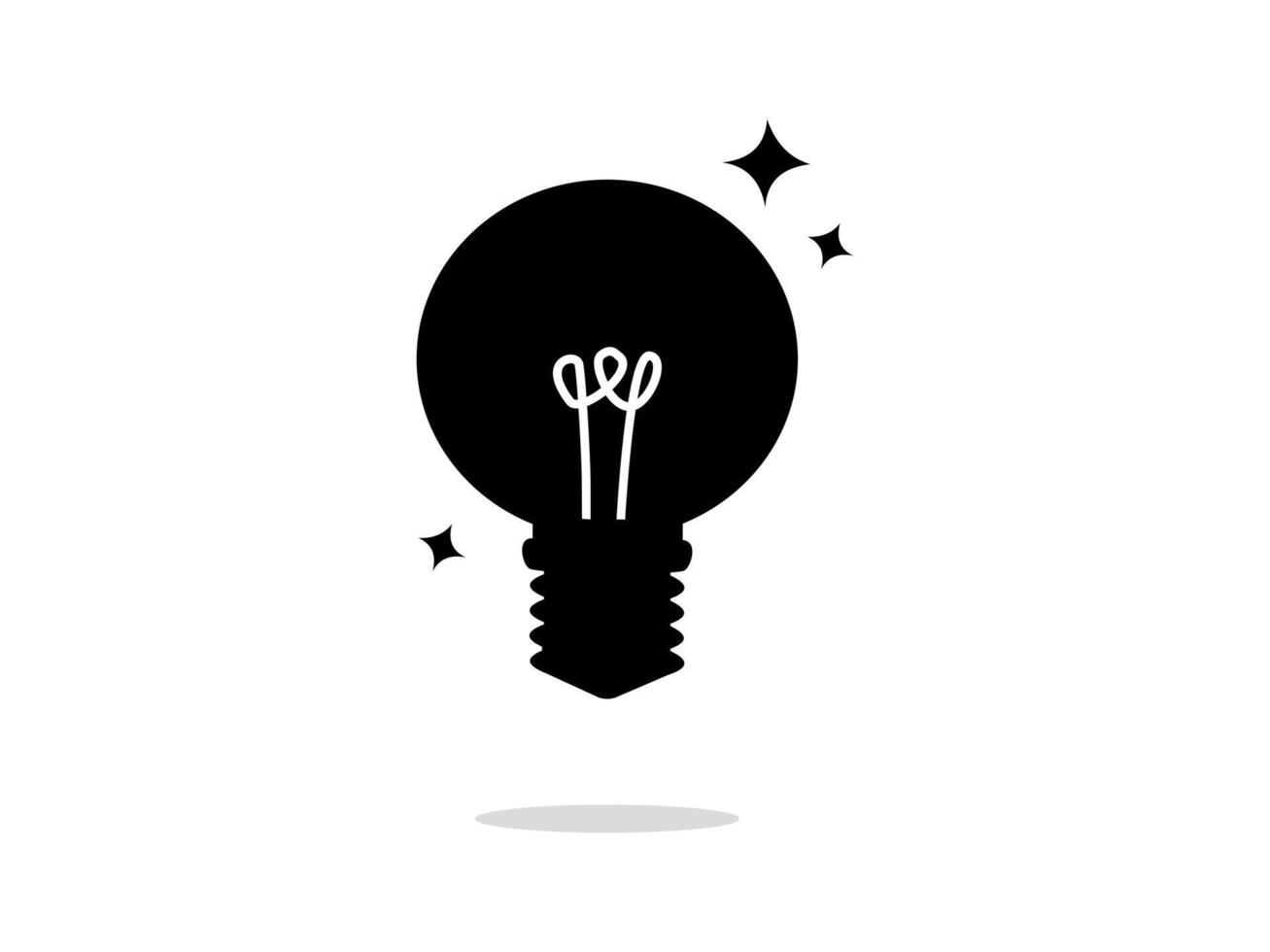 a black and white light bulb with stars on it vector