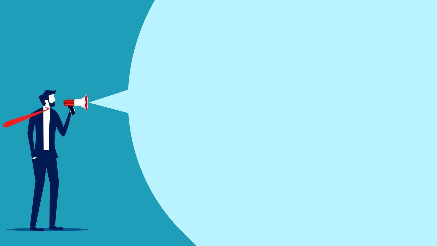 businessman with megaphone on blue background vector