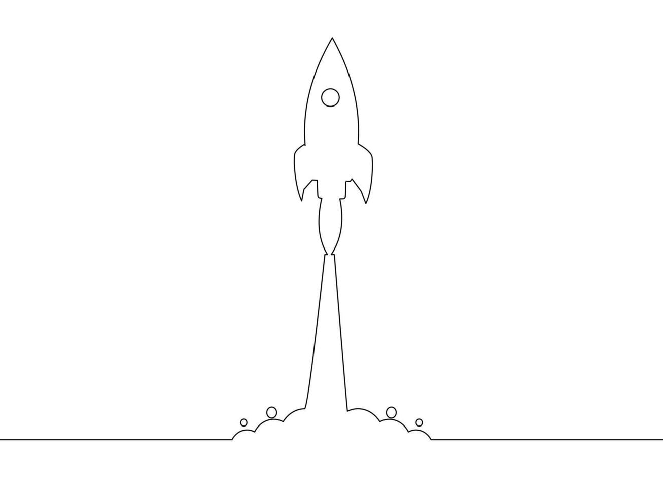 a drawing of a rocket launching into the air vector