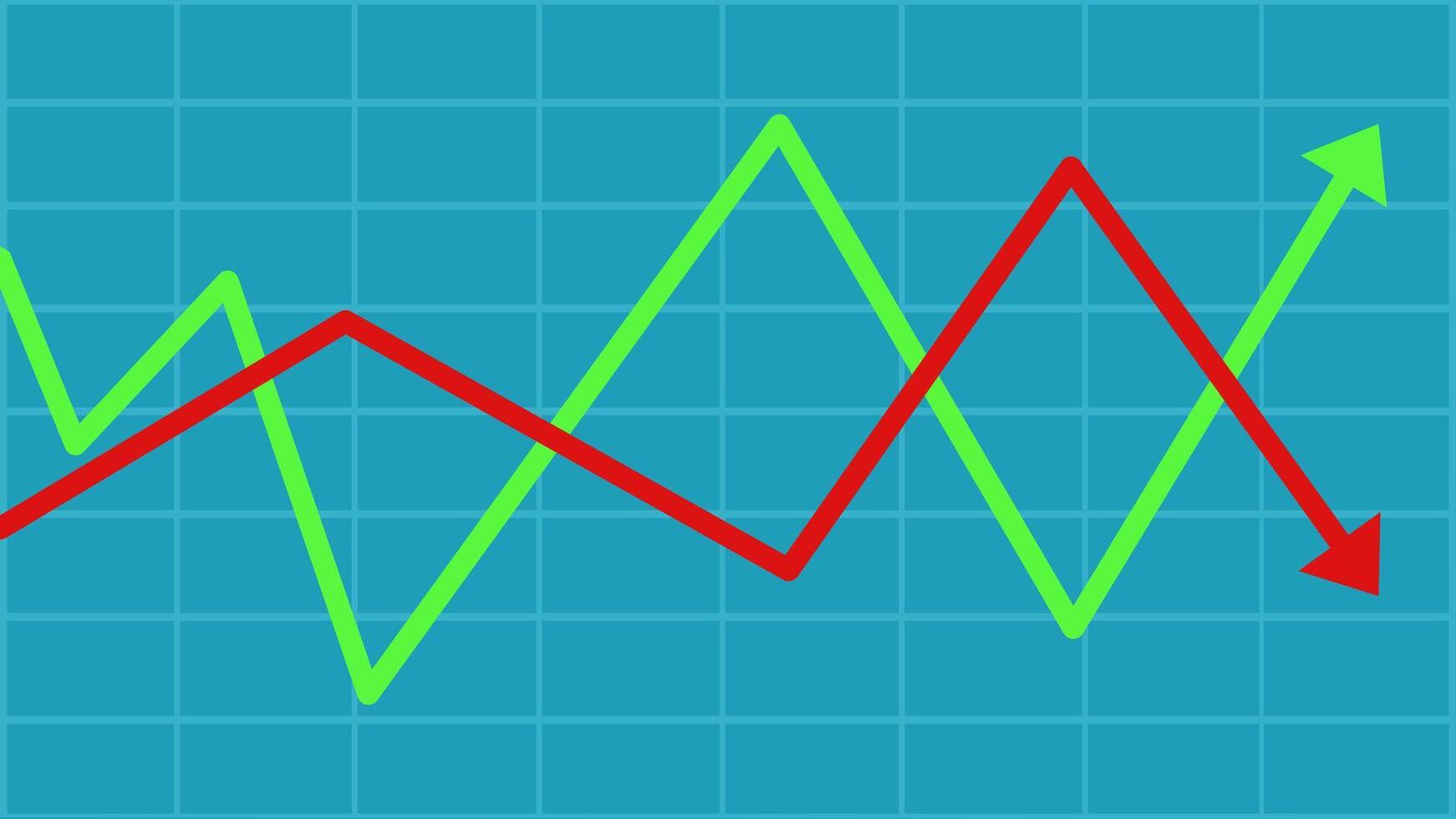 a graph showing a downward trend line vector