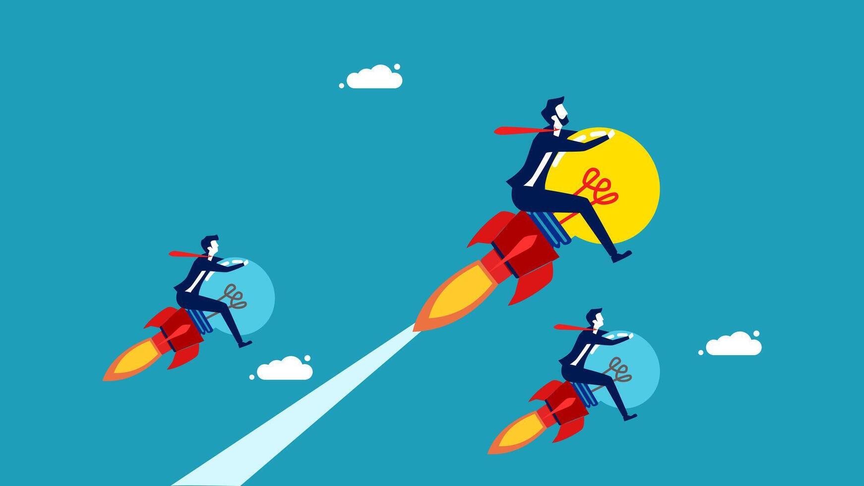 businessman riding on a rocket with a dollar sign vector