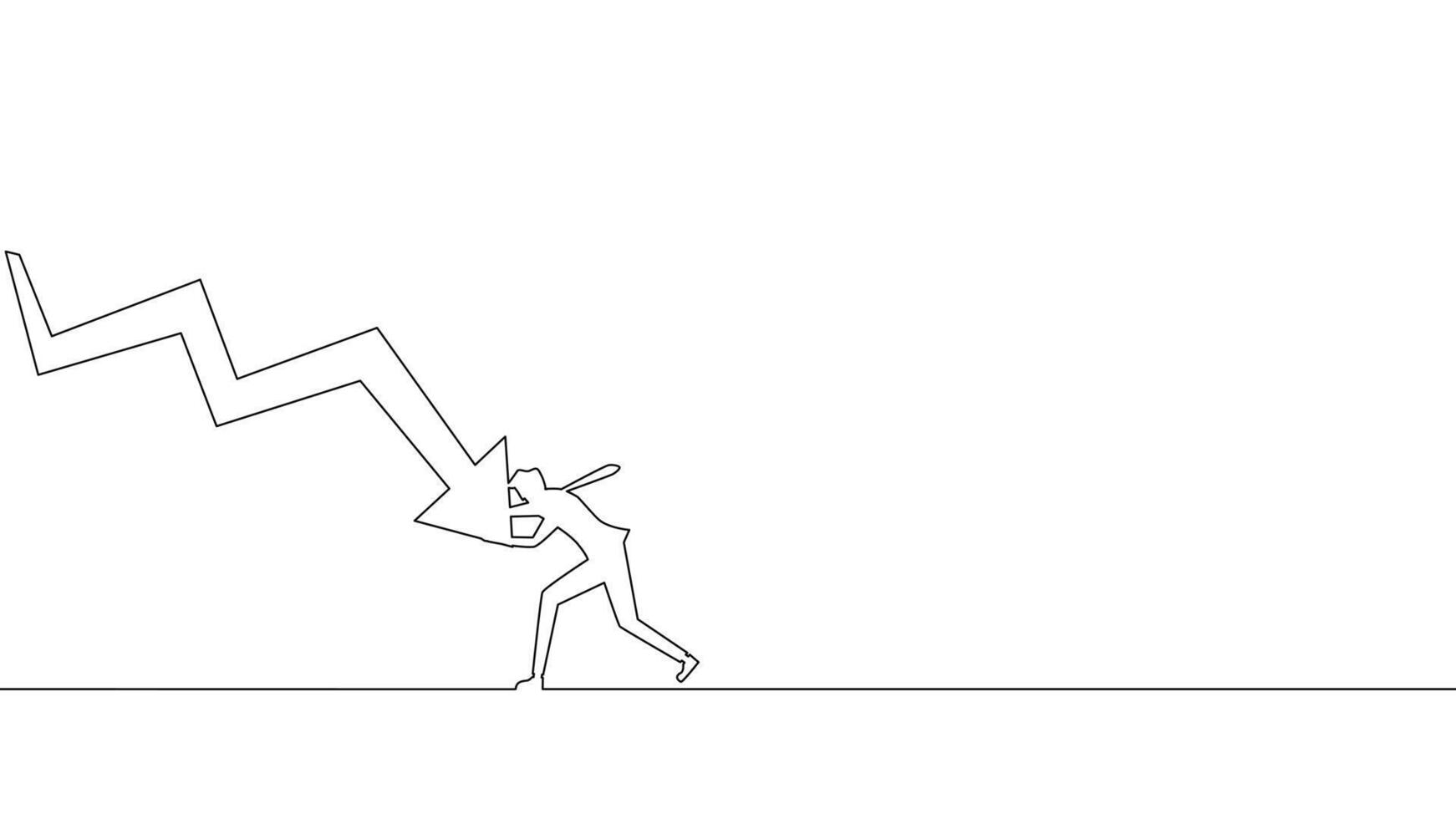 one line drawing of a man holding a lightning bolt vector