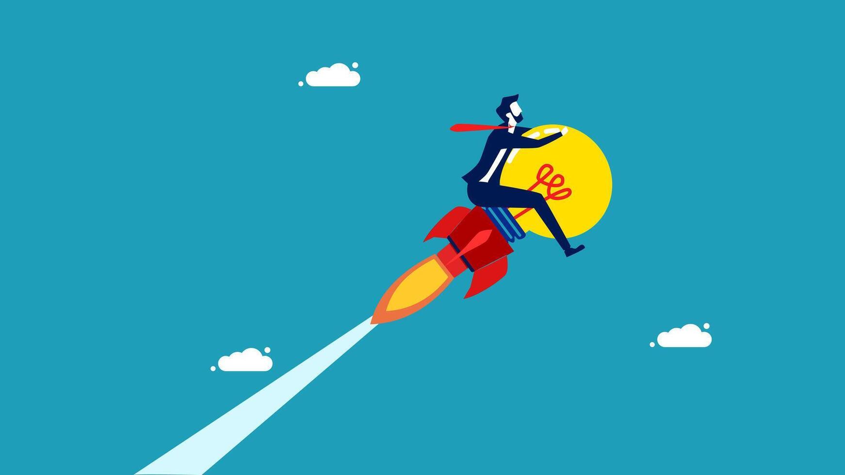 a man in a suit riding on a rocket vector