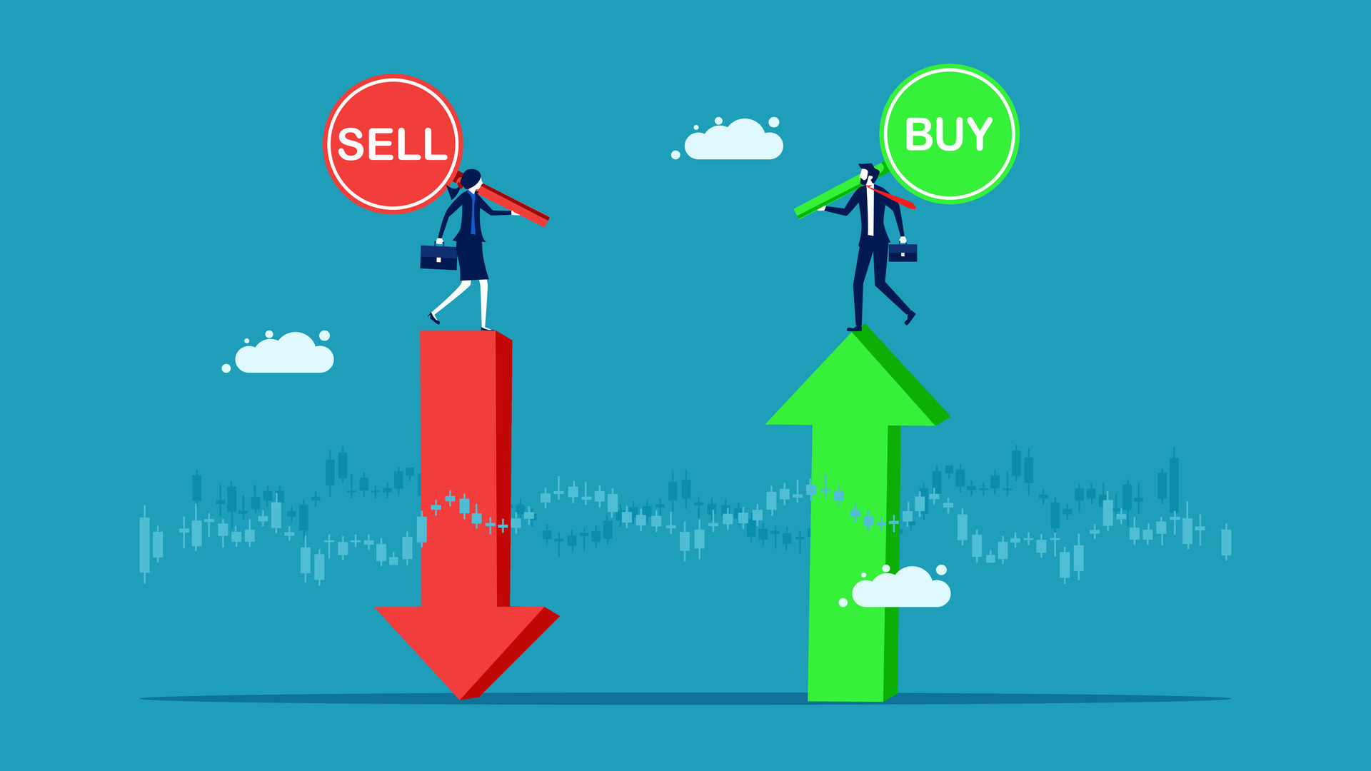 buy and sell stock market concept 47528607 Vector Art at Vecteezy