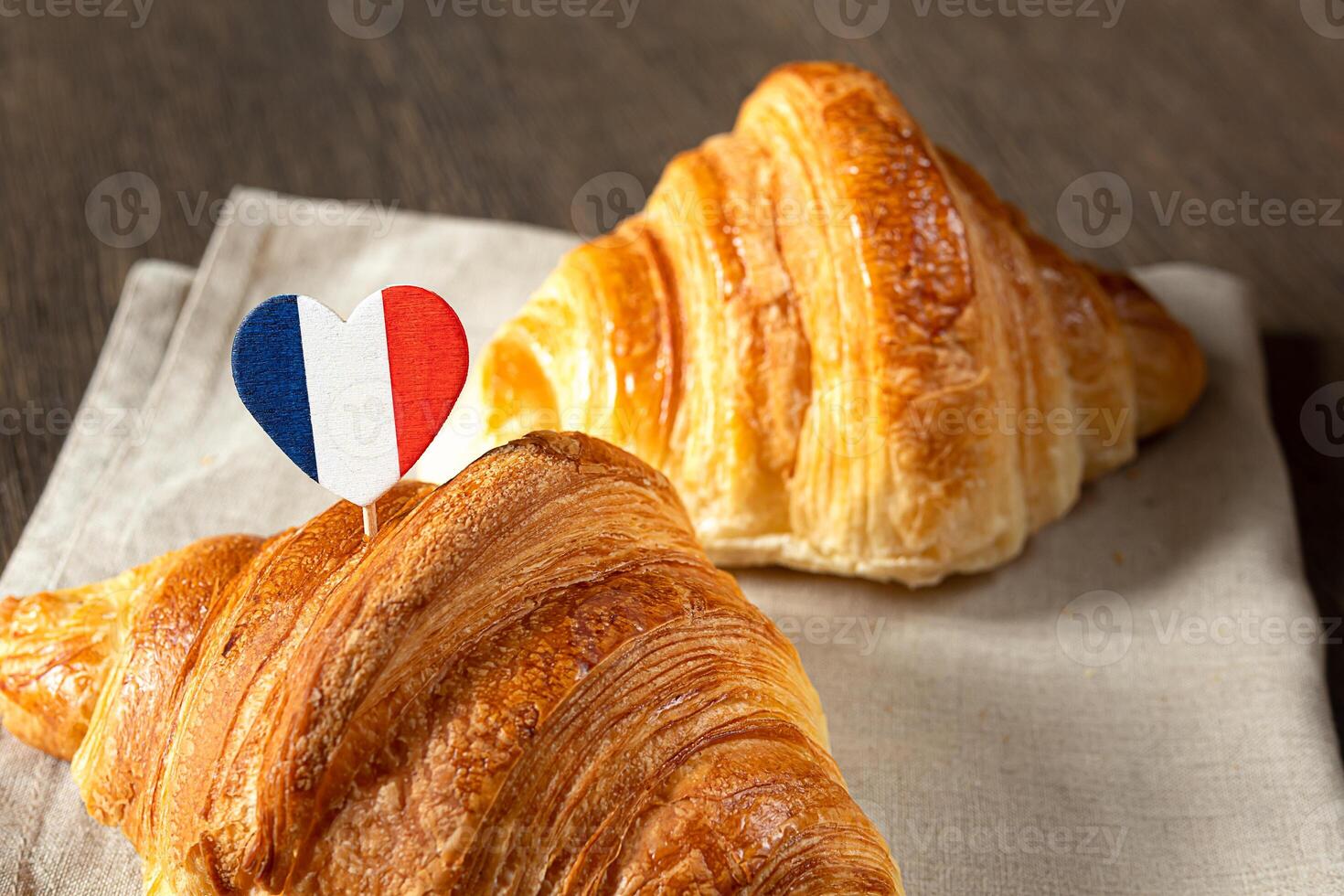 French croissants and a heart photo
